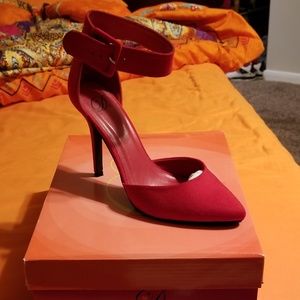 Red Ankle Strap Heels